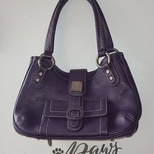 MCM Flap Pebbled Small Shoulder/Handbag Purple